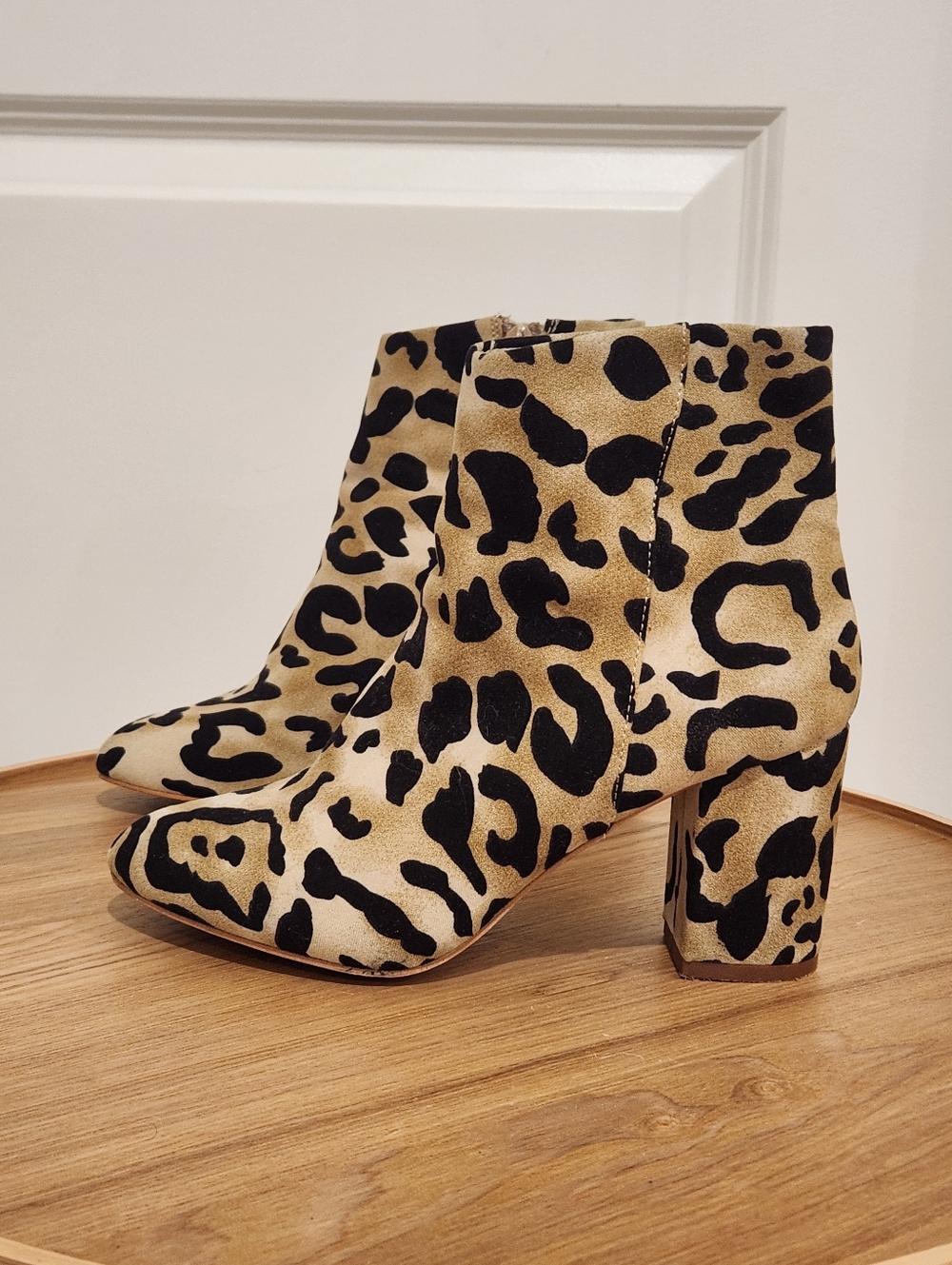 Band of Gypsies Leopard Print Ankle Boots - Black & Tan